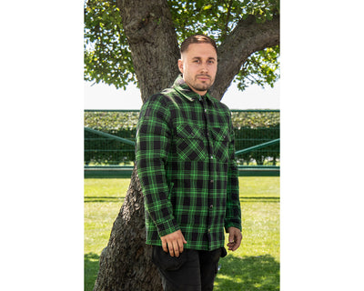 John Deere 365 Green Padded Quilted Checked Shirt - MCDW01706B