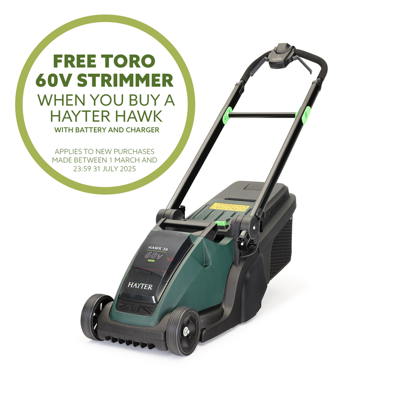Hayter Hawk 36 Push Cordless Lawnmower Set