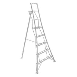 Single adjustable leg tripod ladder