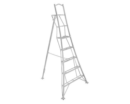 Single adjustable leg tripod ladder