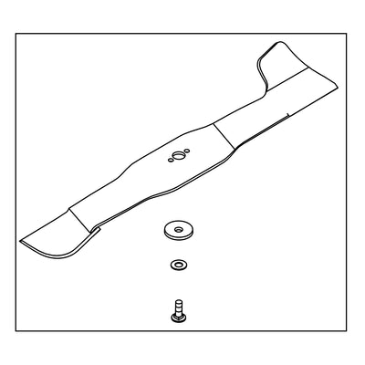 John Deere Left Side Mid Mount Mower Blade Kit, 26.5 mm Center Hole - AM148484