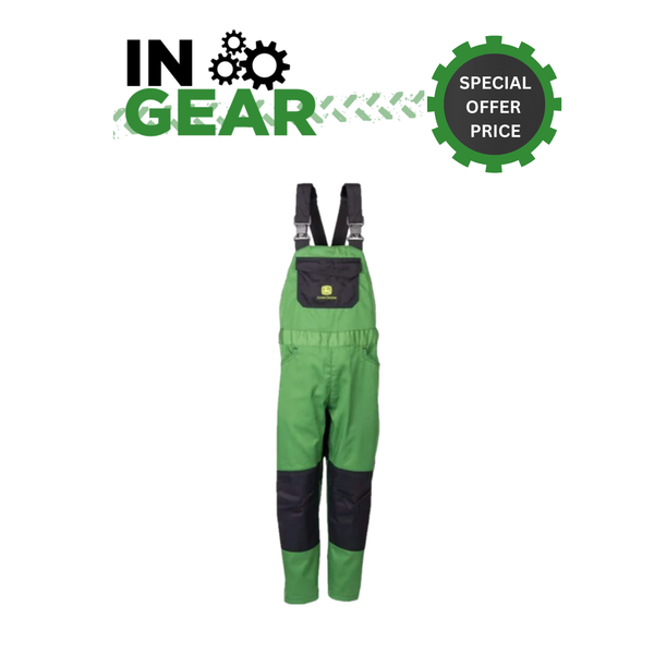 John Deere Childrens' Bib & Brace Trousers in Field Green - MCS1003001