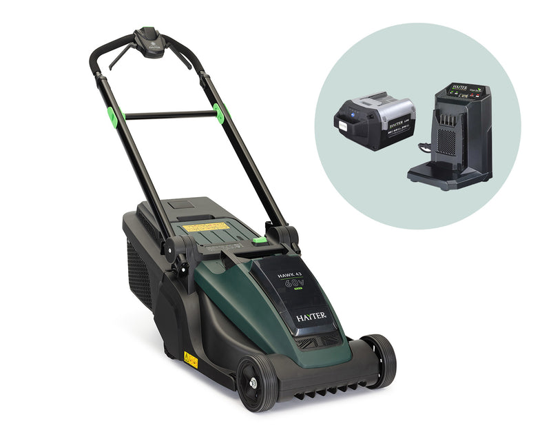 Hayter Hawk 43 AD Cordless Lawnmower Set Ripon Family