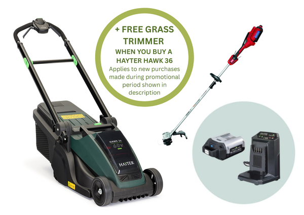 Hayter Hawk 36 Push Cordless Lawnmower Set