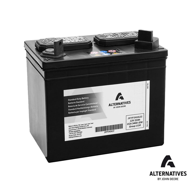 John Deere 12v Battery, Wet Charged 22Ah, 340 CCA, U1R BCI - JXYP340A22