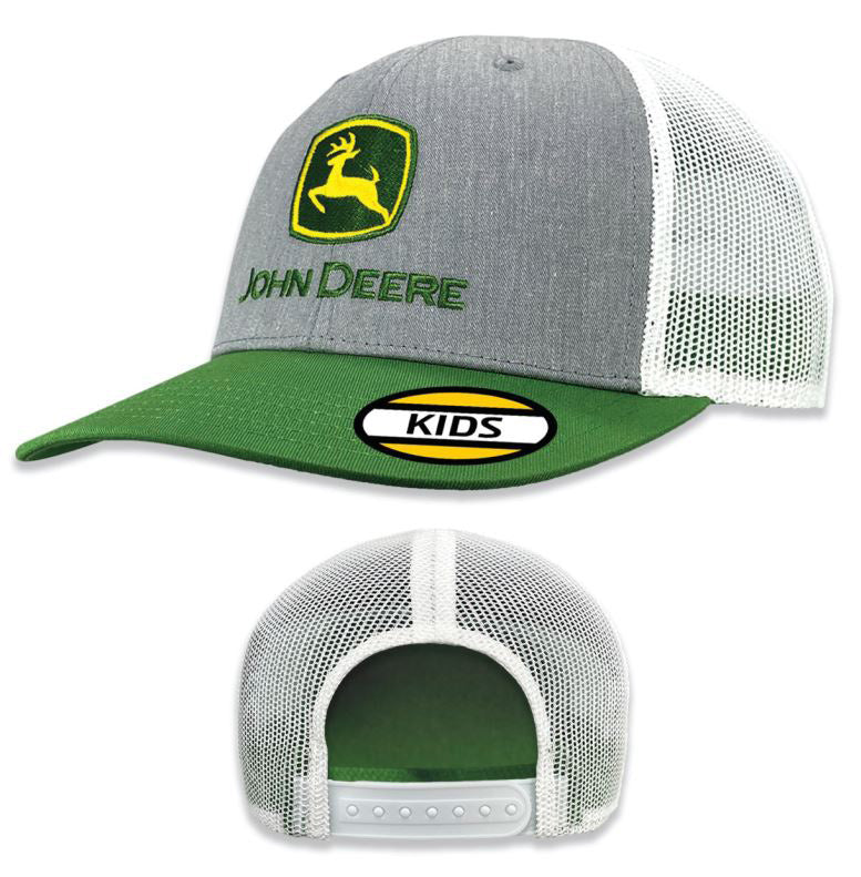 John Deere Kids Mesh Hat Green Grey - MC53083347WH