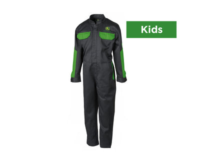 John Deere Childrens' Overalls in Black with Zip Fastening -MCDW1717