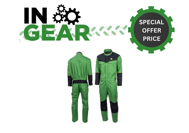 John Deere Adults Overalls in Field Green with Zip Fastening John Deere Adults Overalls in Field Green with Zip Fastening