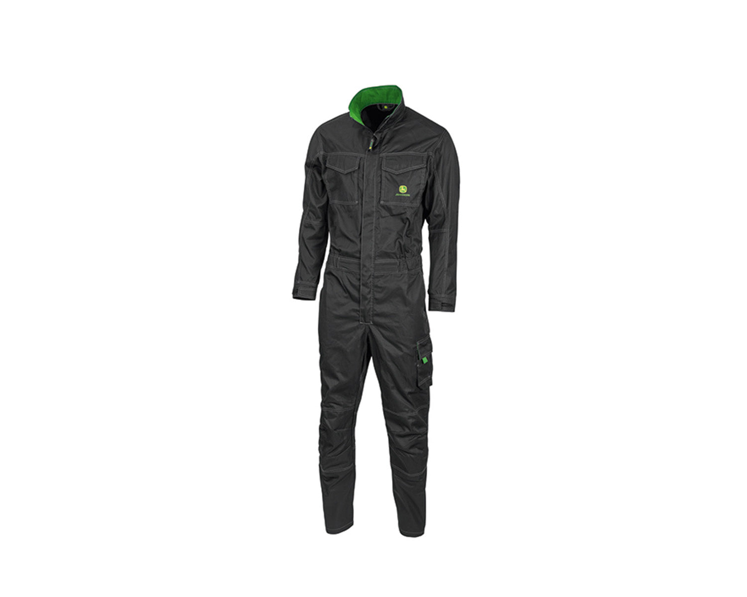 John Deere Adults Overalls in Black with Zip Fastening