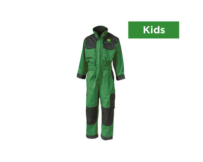 John Deere Childrens' Overalls in Black and Green with Zip Fastening - MCS1039920