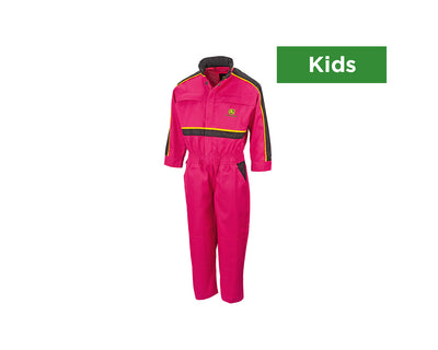 John Deere Childrens' Overalls in Pink with Zip Fastening - MCS1040910