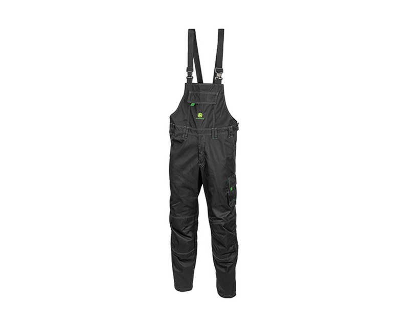 John Deere Adults Bib & Brace Trousers in all Black - MCS1253000