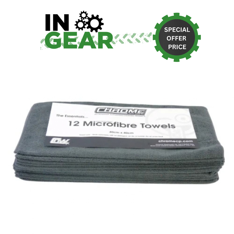 Chrome Microfibre Cloths 12pk
