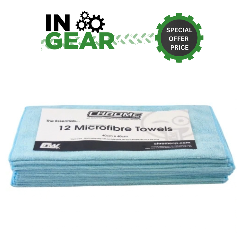 Chrome Microfibre Cloths 12pk