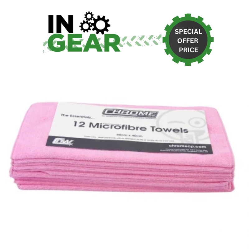 Chrome Microfibre Cloths 12pk