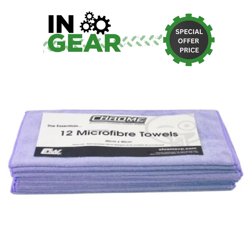 Chrome Microfibre Cloths 12pk