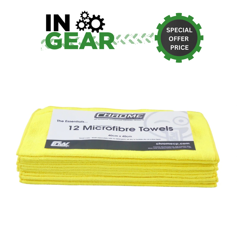 Chrome Microfibre Cloths 12pk