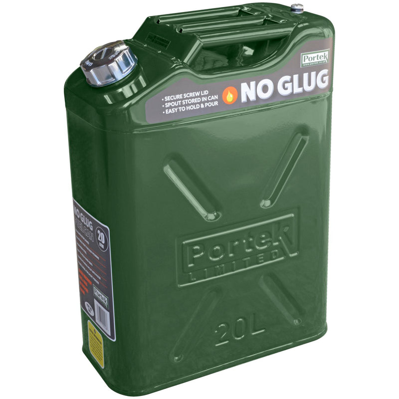 Portek No Glug Fuel Can 20LTR