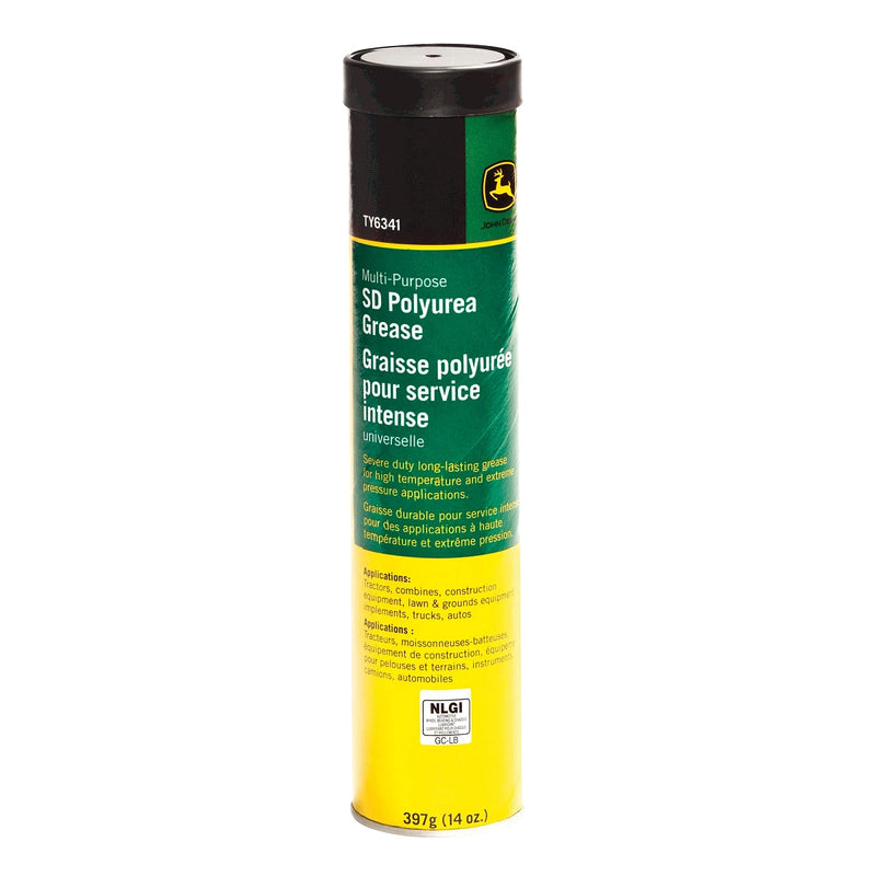 John Deere Multi-Purpose Severe-Duty (SD) Polyurea Grease, 400 Gram (14 Oz) Cartridge - MCYU6341-004