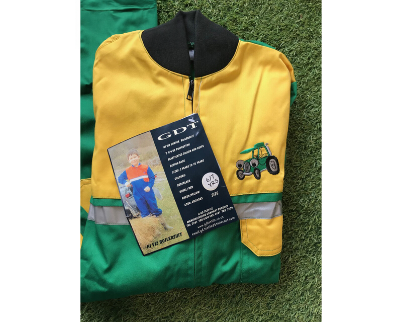 Hi-Viz Tractor Overalls Boilersuit - Kids - Green- MBS1