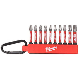 MILWAUKEE® 10 Piece Shockwave Impact Duty Screwdriver Bit Carabiner Set - 4932492939