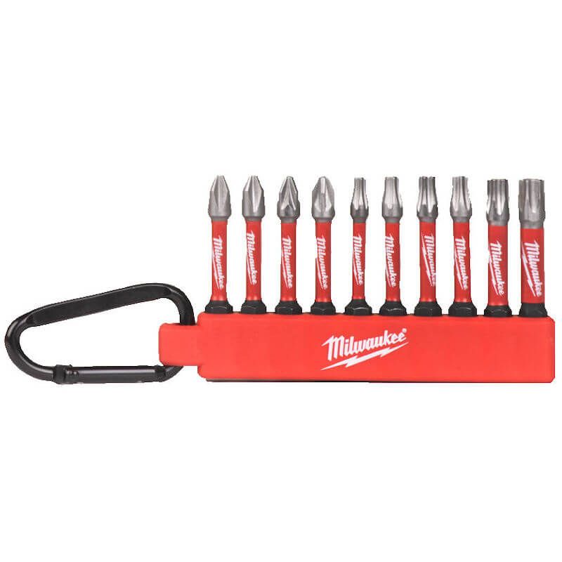 MILWAUKEE® 10 Piece Shockwave Impact Duty Screwdriver Bit Carabiner Set - 4932492939