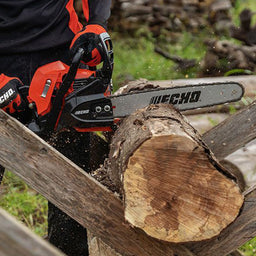 ECHO Chainsaw cutting log
