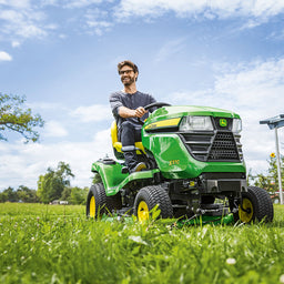 Man mowing with X370